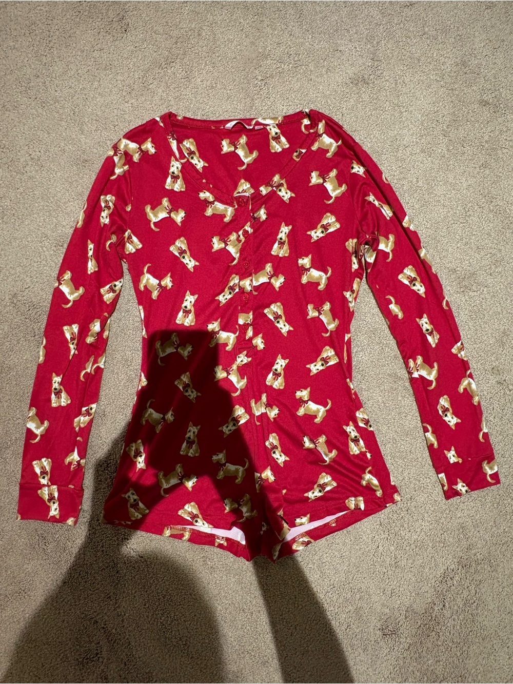 La Vie En Rose Red romper with Scottish dogs size small